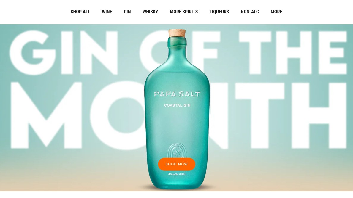 Easy Tiger online liquor store homepage