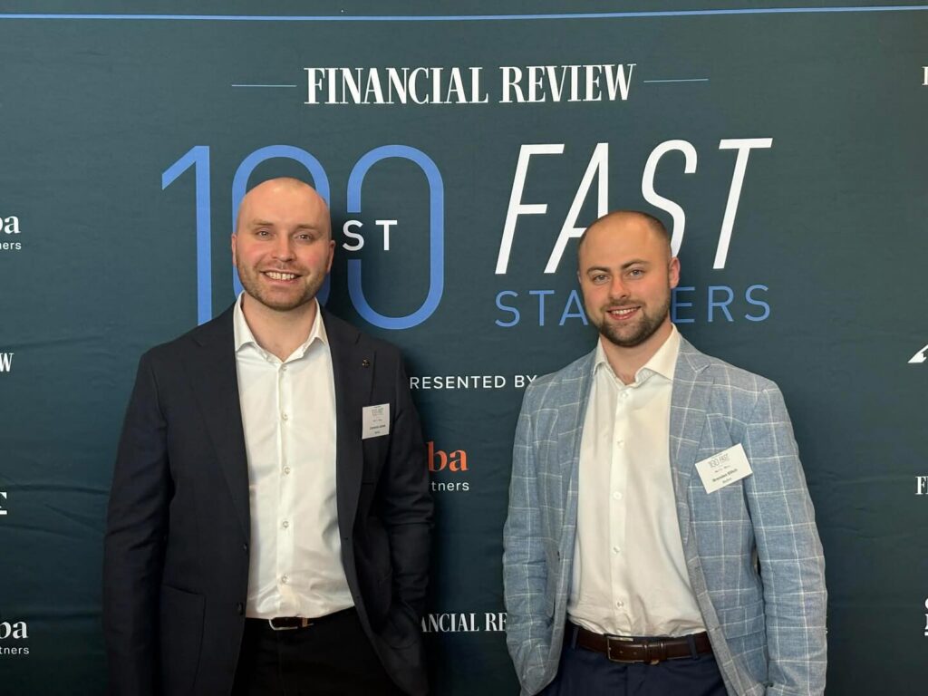 Blufire founders at the AFR Fast 100 awards